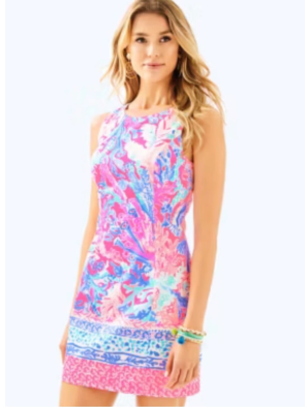 Lilly Pulitzer Pink & Blue Floral Shift Dress